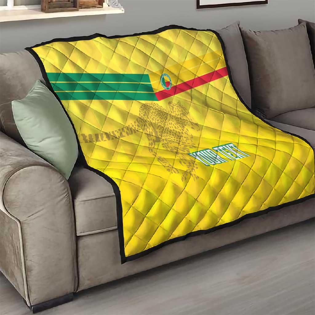 Custom Benin Football Quilt Go Les Guepards LT15