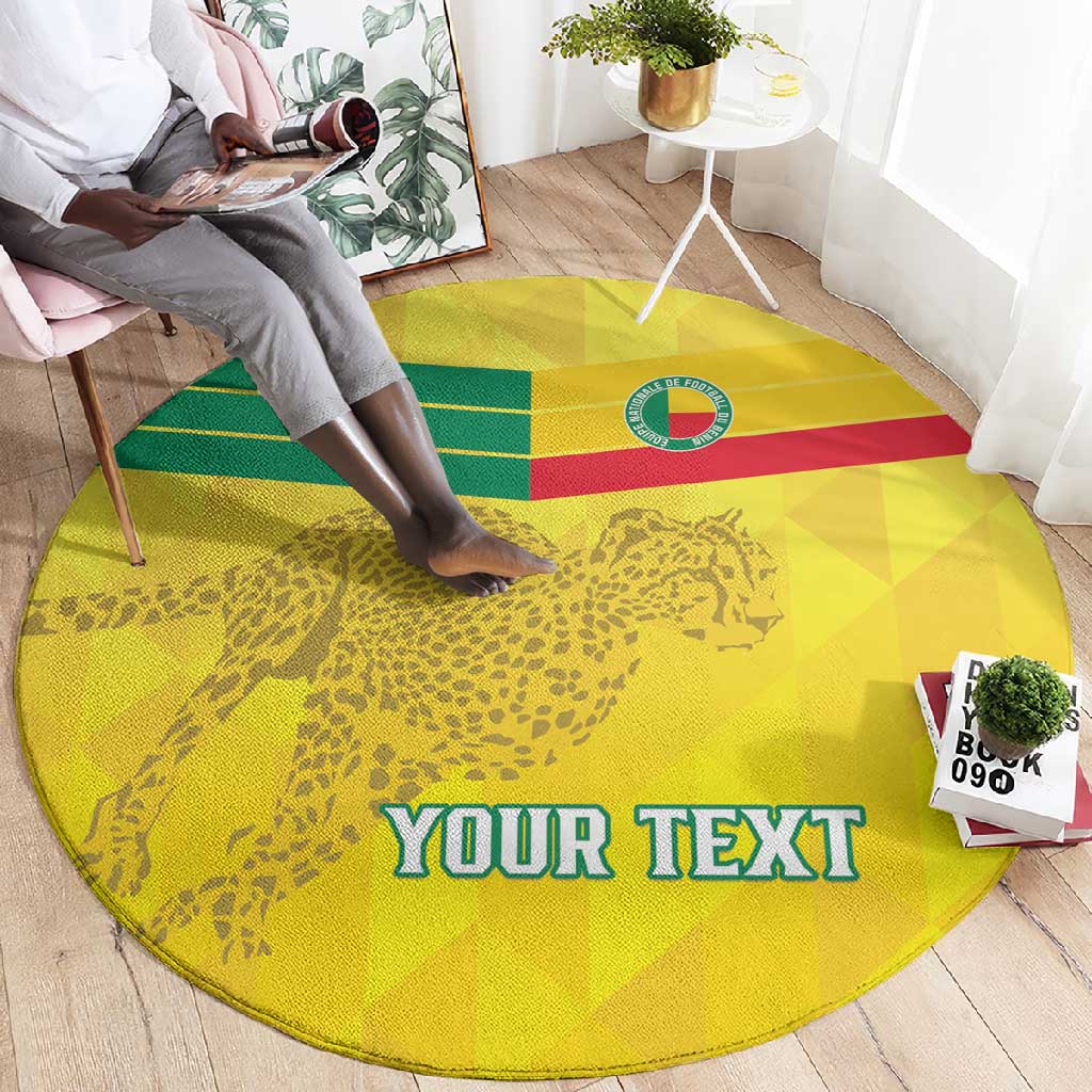 Custom Benin Football Round Carpet Go Les Guepards LT15