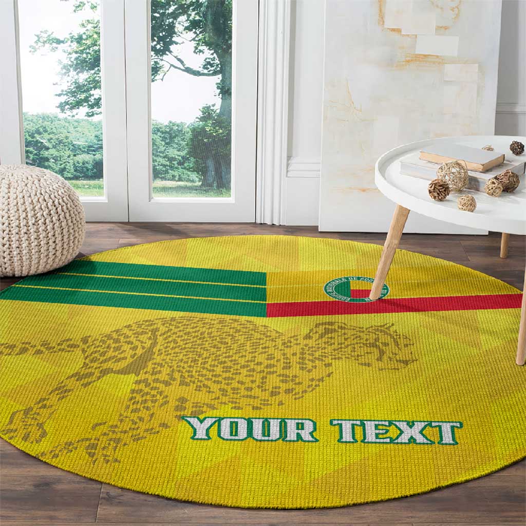 Custom Benin Football Round Carpet Go Les Guepards LT15