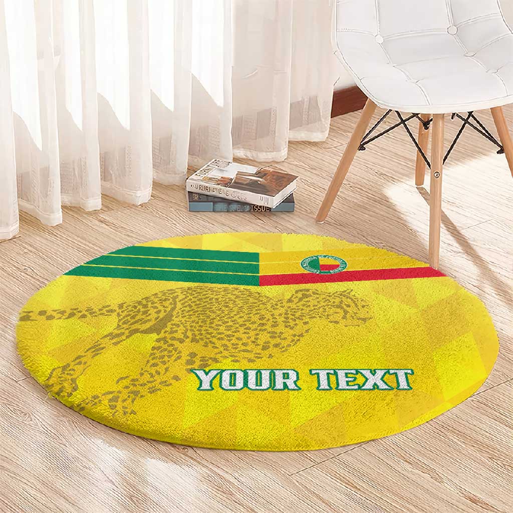 Custom Benin Football Round Carpet Go Les Guepards LT15