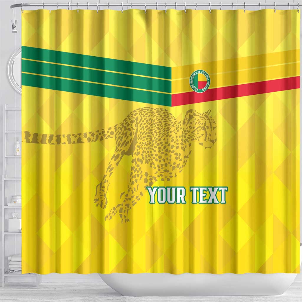 Custom Benin Football Shower Curtain Go Cheetahs LT15