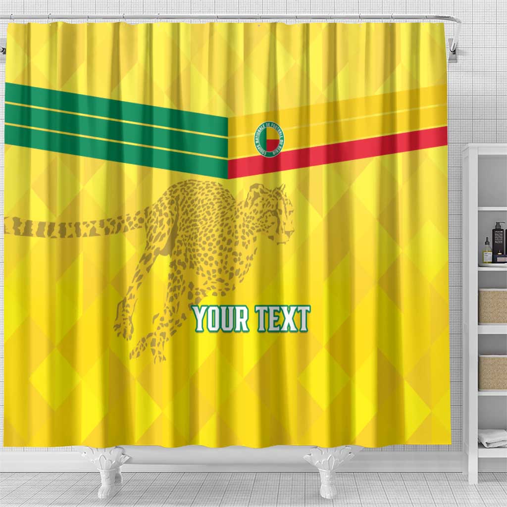 Custom Benin Football Shower Curtain Go Cheetahs LT15