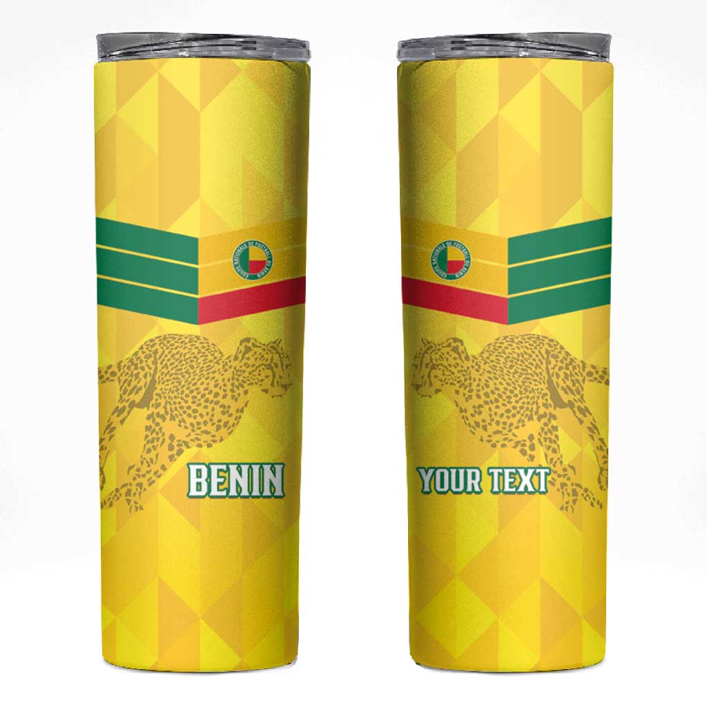Custom Benin Football Skinny Tumbler Go Les Guepards LT15