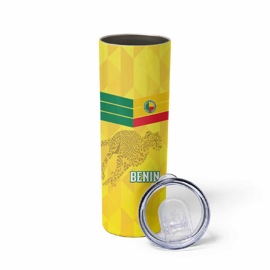 Custom Benin Football Skinny Tumbler Go Les Guepards LT15