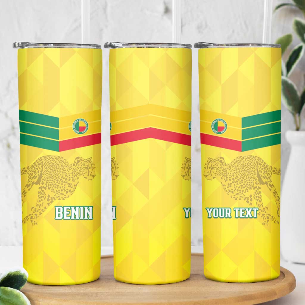 Custom Benin Football Skinny Tumbler Go Les Guepards LT15