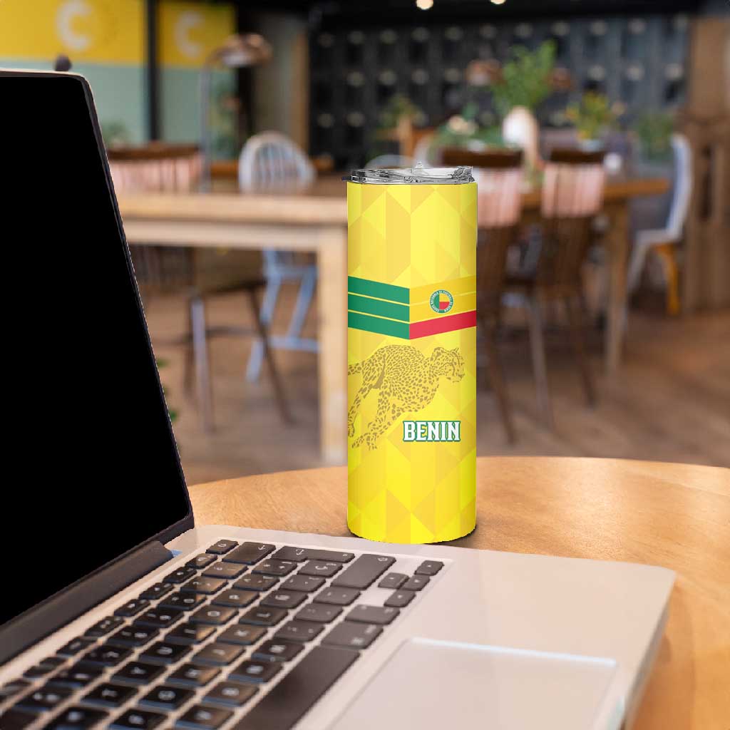 Custom Benin Football Skinny Tumbler Go Les Guepards LT15