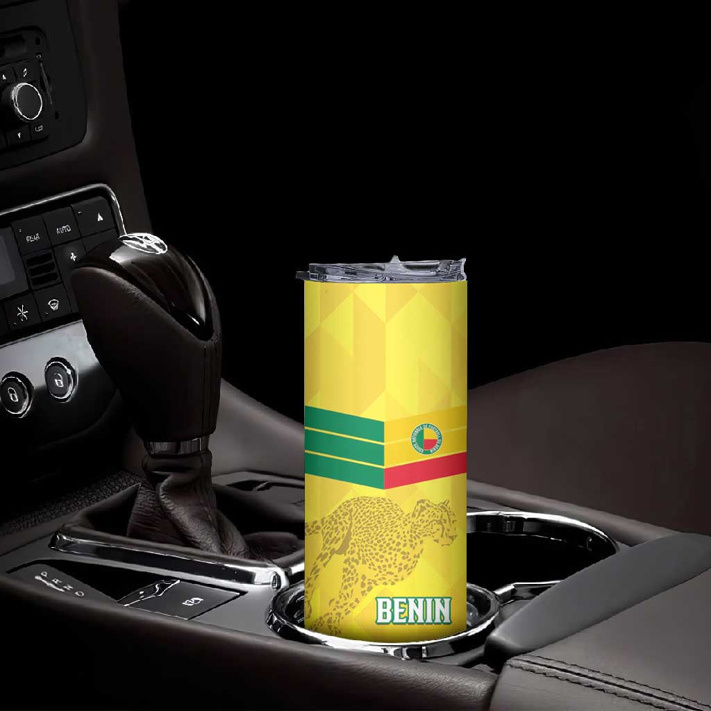 Custom Benin Football Skinny Tumbler Go Les Guepards LT15
