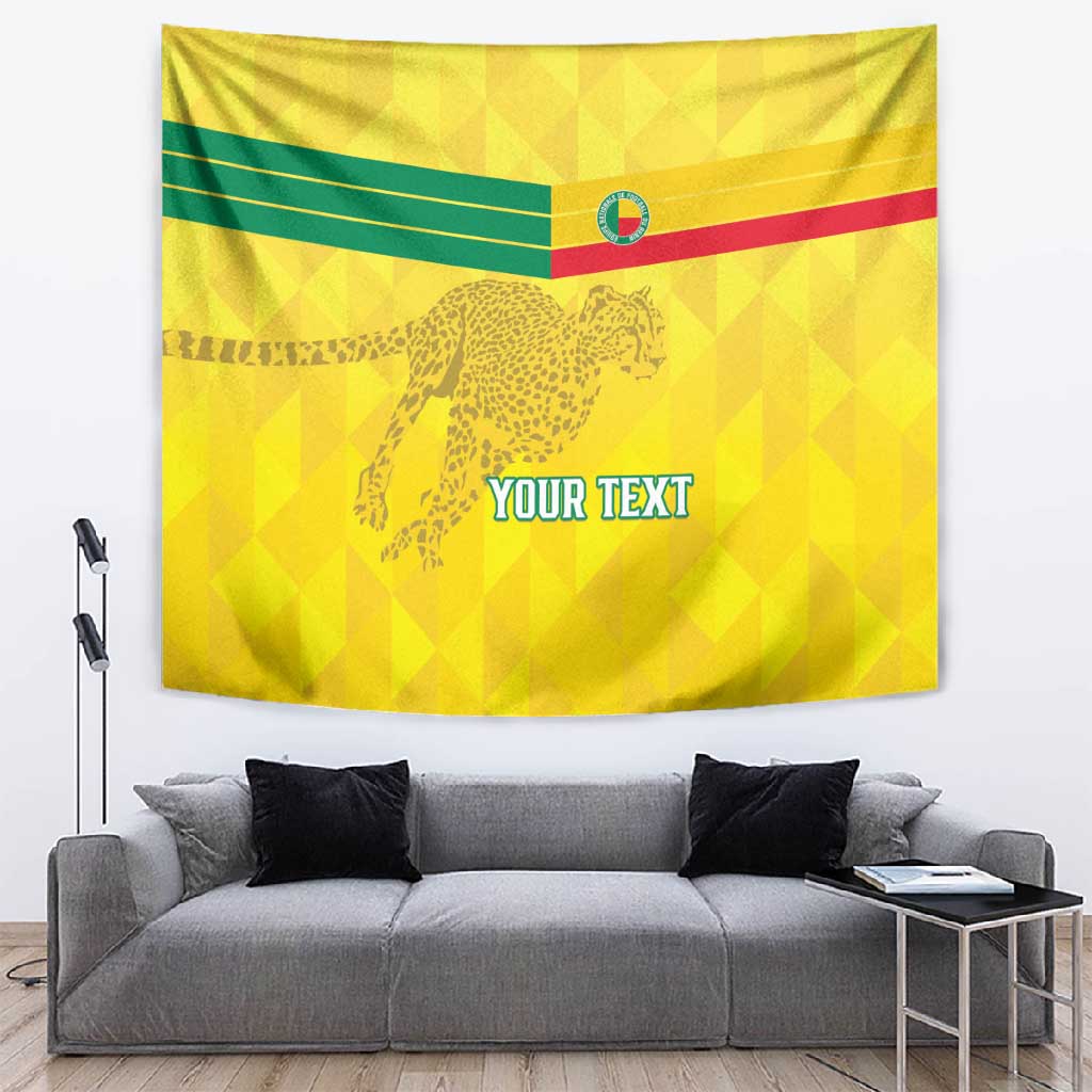 Custom Benin Football Tapestry Go Les Guepards LT15