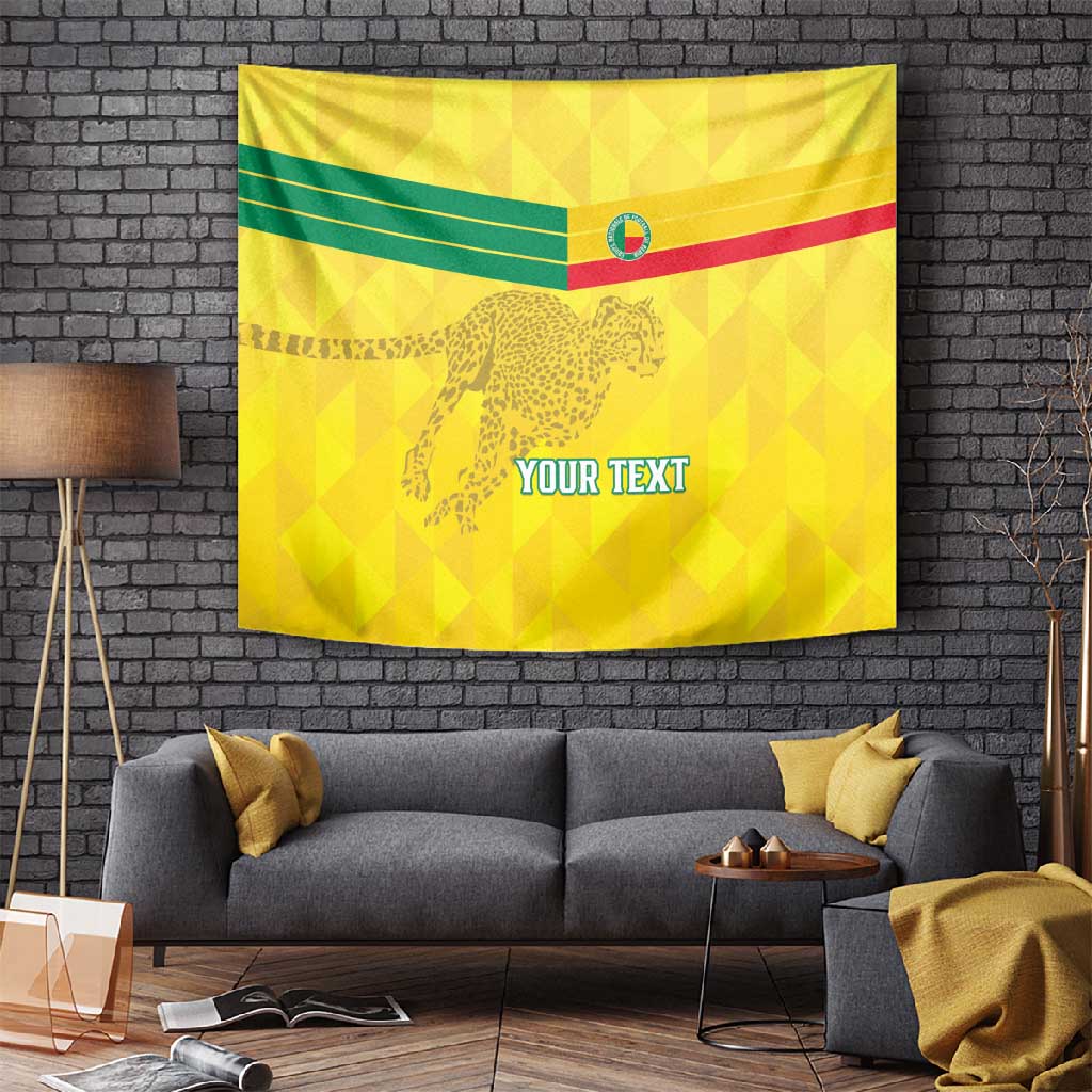 Custom Benin Football Tapestry Go Les Guepards LT15