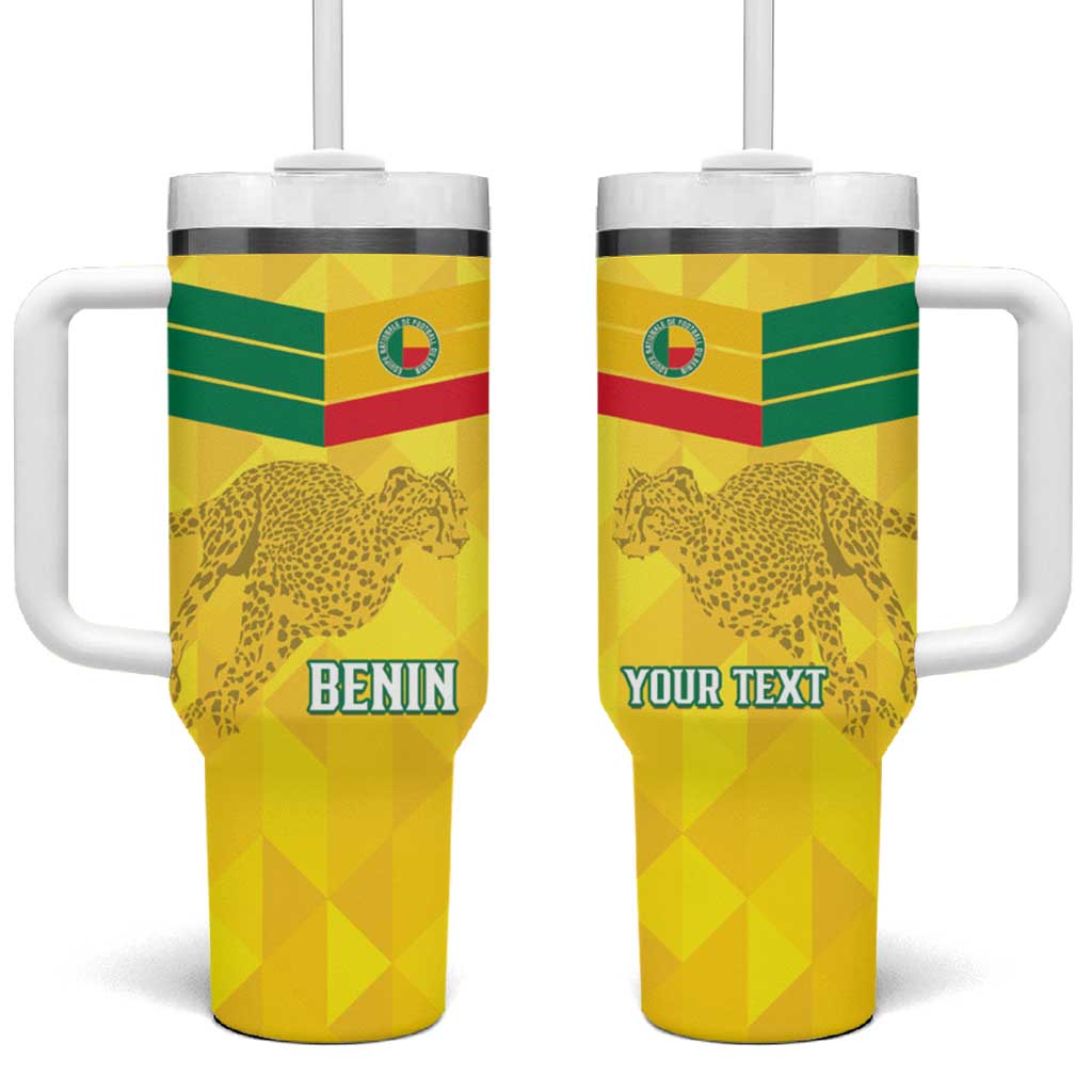 Custom Benin Football Tumbler With Handle Go Les Guepards LT15