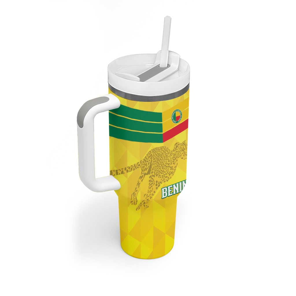 Custom Benin Football Tumbler With Handle Go Les Guepards LT15