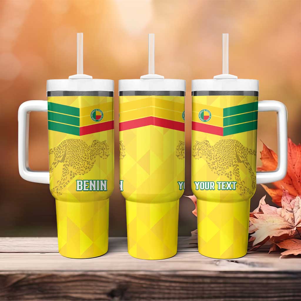 Custom Benin Football Tumbler With Handle Go Les Guepards LT15