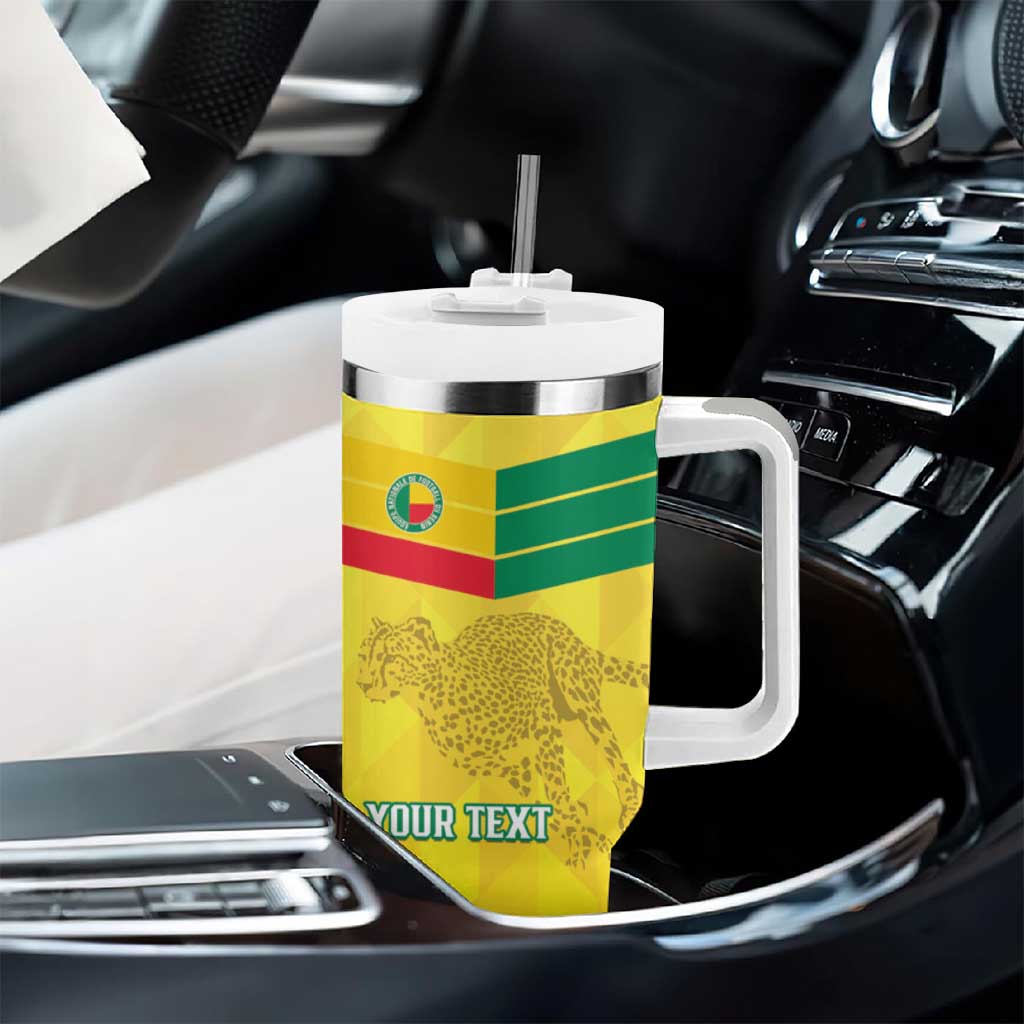 Custom Benin Football Tumbler With Handle Go Les Guepards LT15