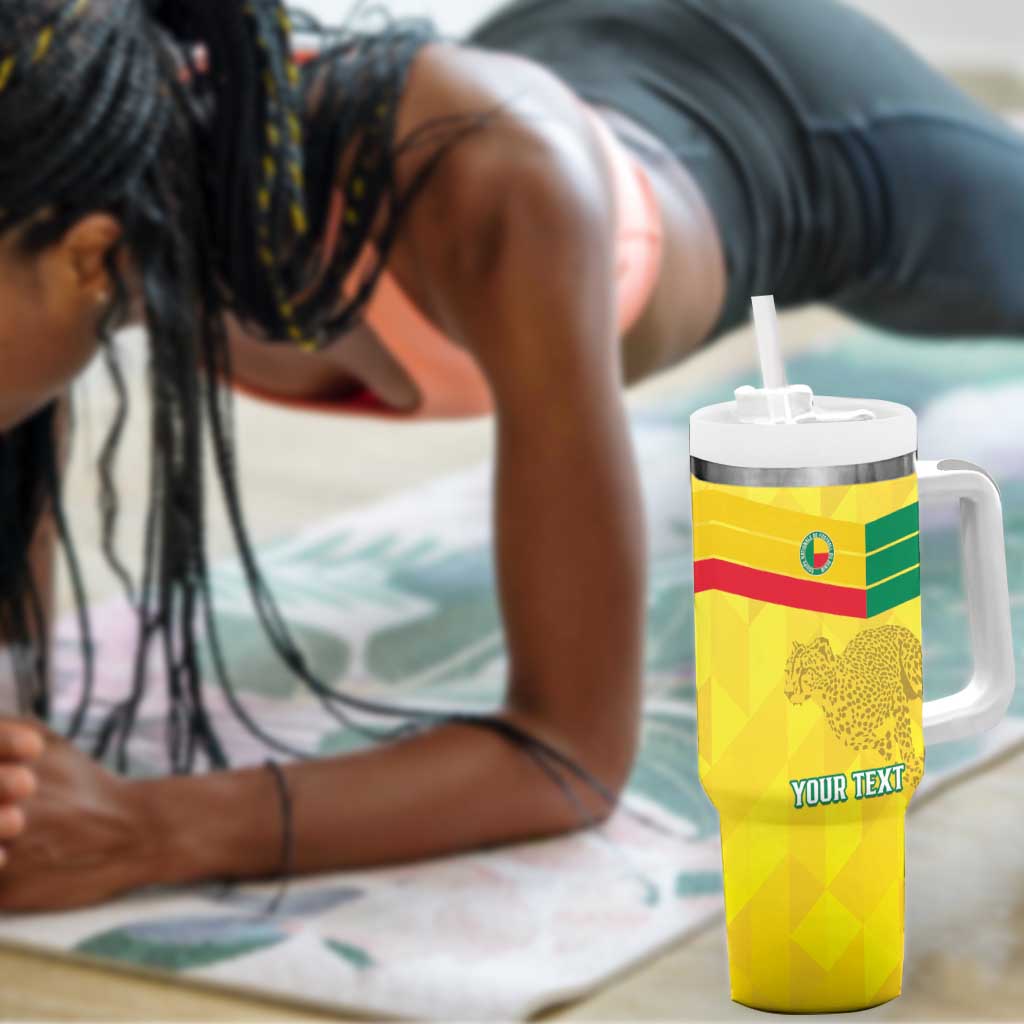 Custom Benin Football Tumbler With Handle Go Les Guepards LT15