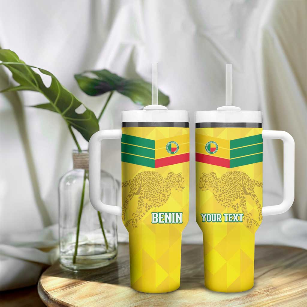 Custom Benin Football Tumbler With Handle Go Les Guepards LT15