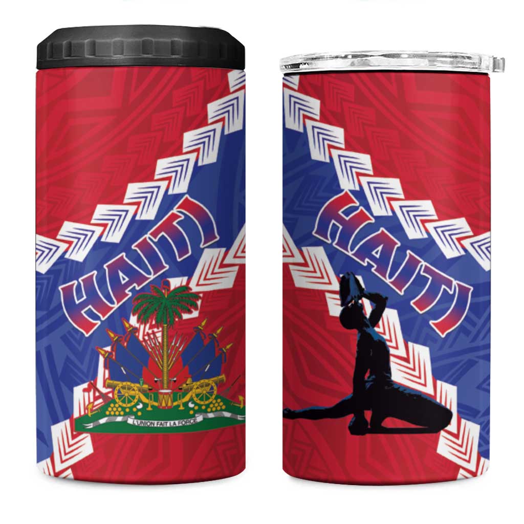 Haiti Neg Maron 4 in 1 Can Cooler Tumbler Coat Of Arms - Hisbicus Polynesian LT15