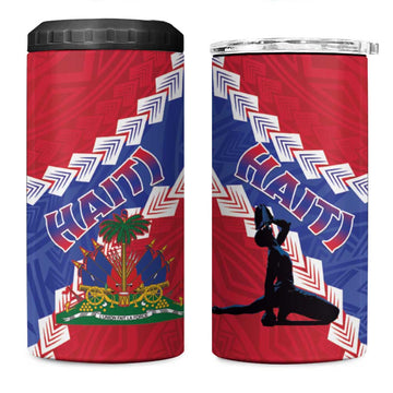 Haiti Neg Maron 4 in 1 Can Cooler Tumbler Coat Of Arms - Hisbicus Polynesian LT15