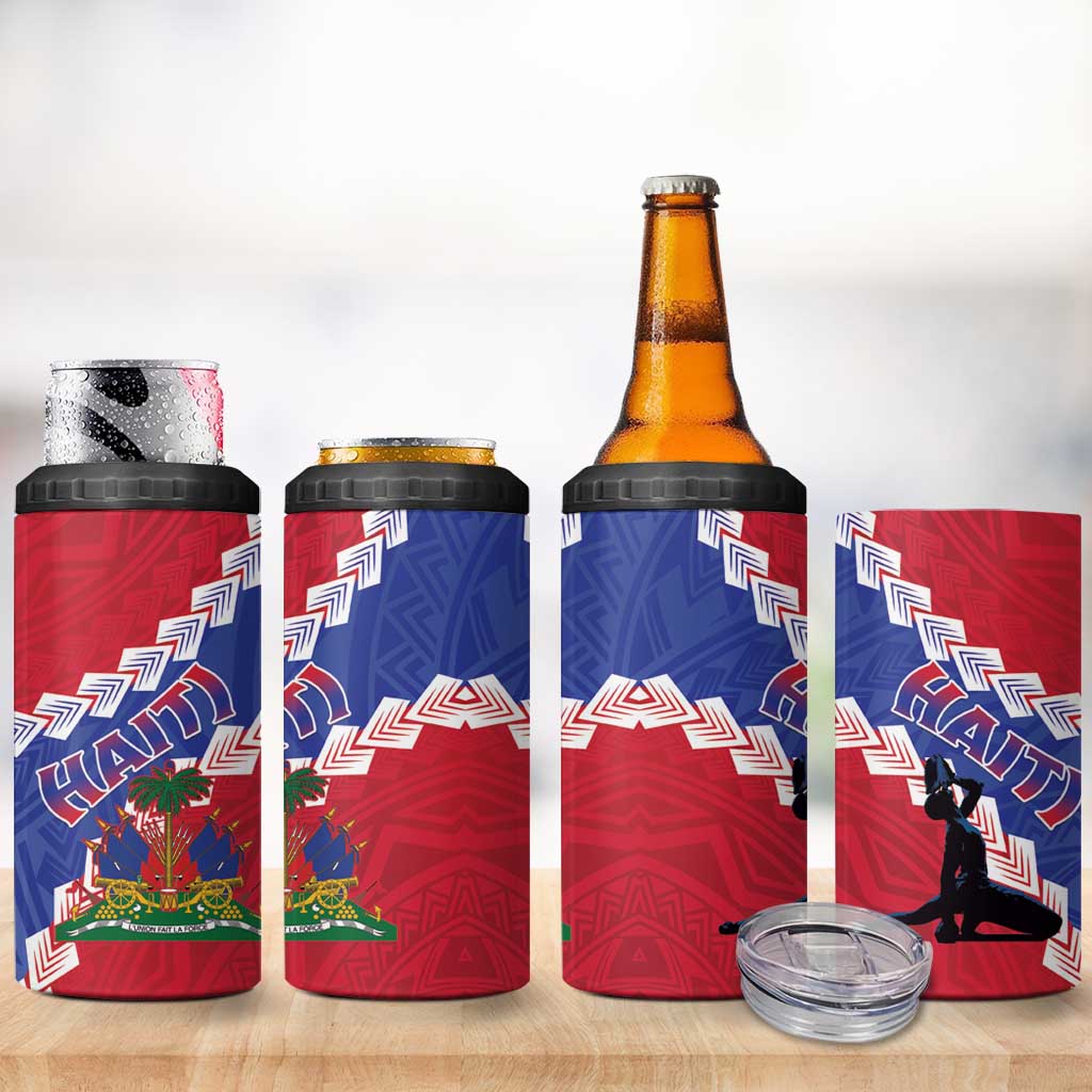 Haiti Neg Maron 4 in 1 Can Cooler Tumbler Coat Of Arms - Hisbicus Polynesian LT15