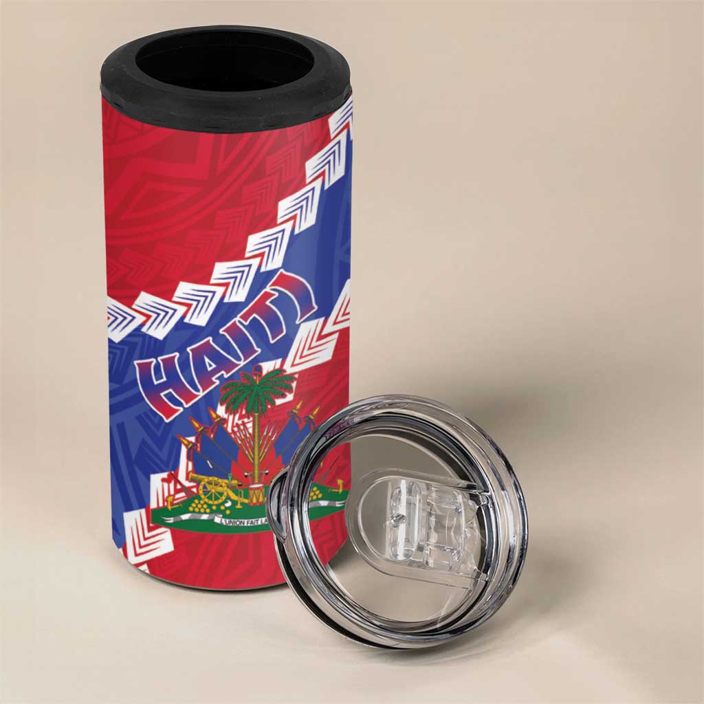 Haiti Neg Maron 4 in 1 Can Cooler Tumbler Coat Of Arms - Hisbicus Polynesian LT15