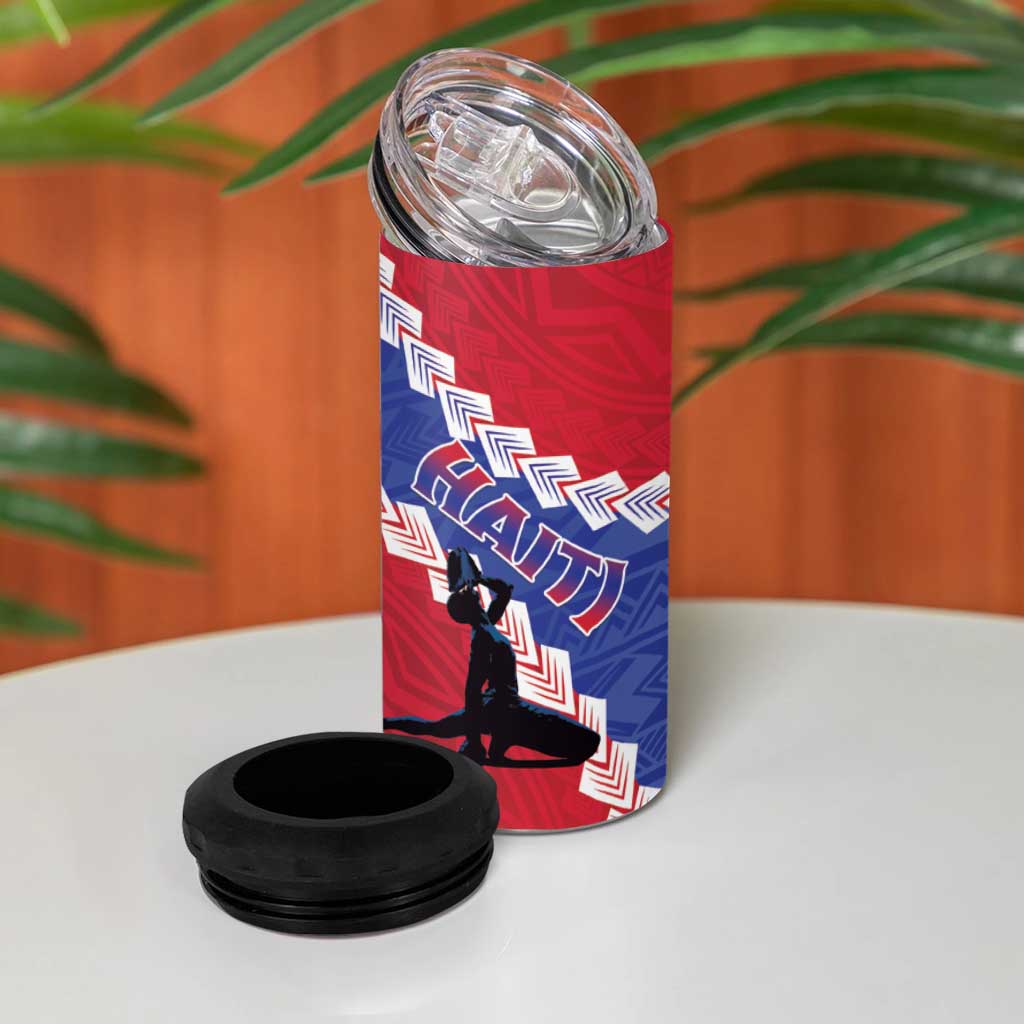 Haiti Neg Maron 4 in 1 Can Cooler Tumbler Coat Of Arms - Hisbicus Polynesian LT15
