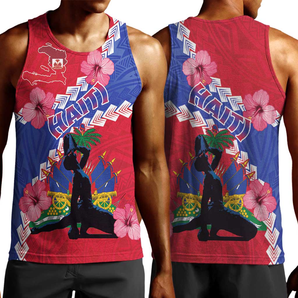 Haiti Neg Maron Men Tank Top Coat Of Arms - Hisbicus Polynesian LT15