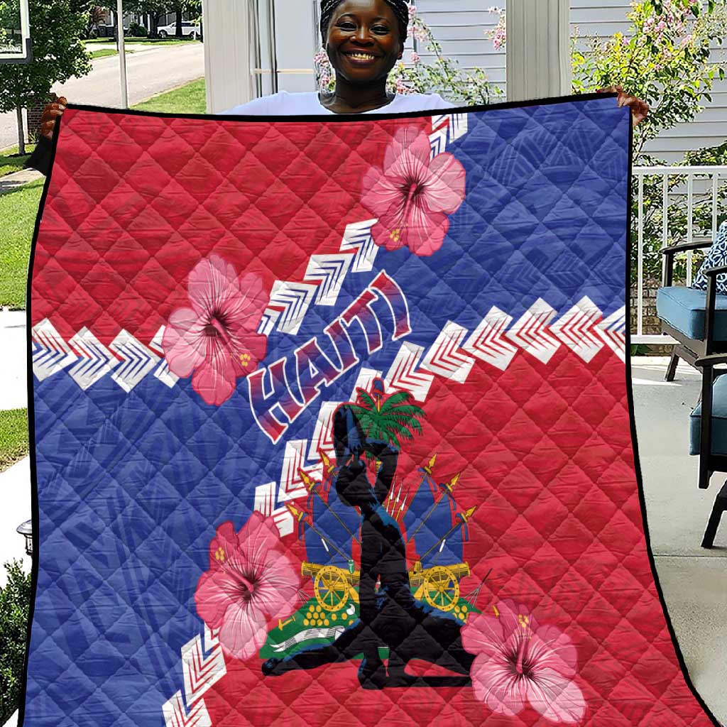 Haiti Neg Maron Quilt Coat Of Arms - Hisbicus Polynesian LT15