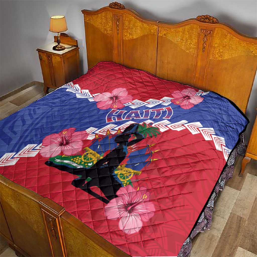 Haiti Neg Maron Quilt Coat Of Arms - Hisbicus Polynesian LT15