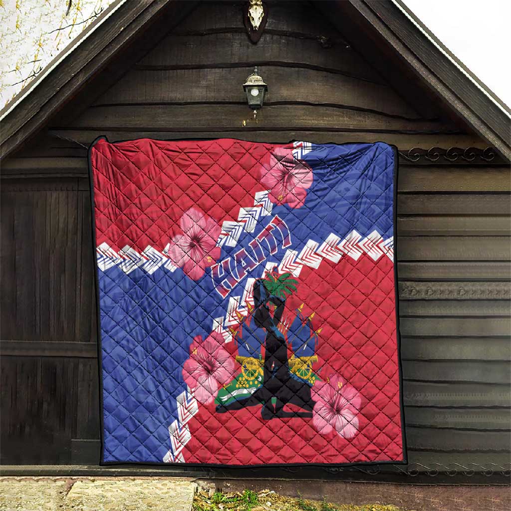 Haiti Neg Maron Quilt Coat Of Arms - Hisbicus Polynesian LT15