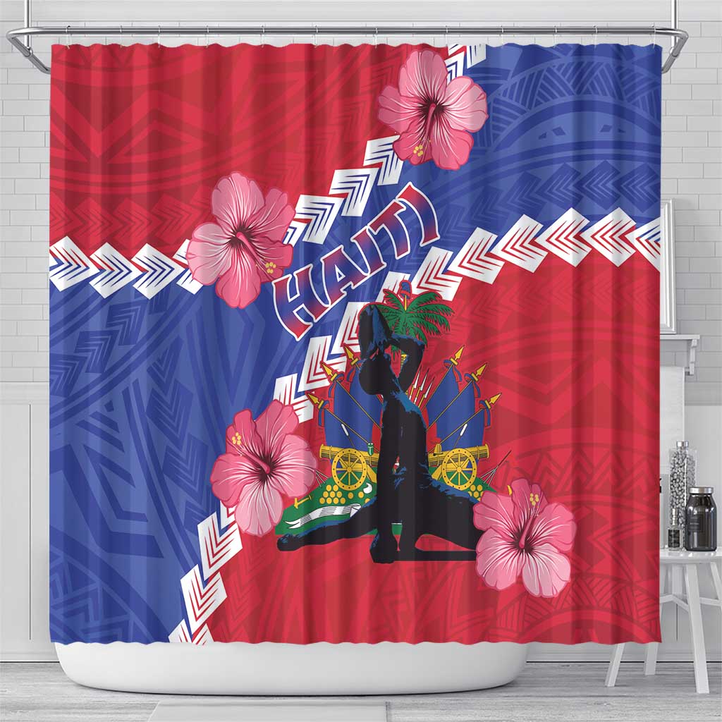 Haiti Shower Curtain Neg Maron Polynesian LT15