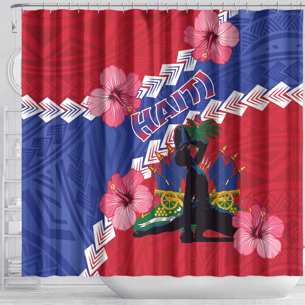 Haiti Shower Curtain Neg Maron Polynesian LT15