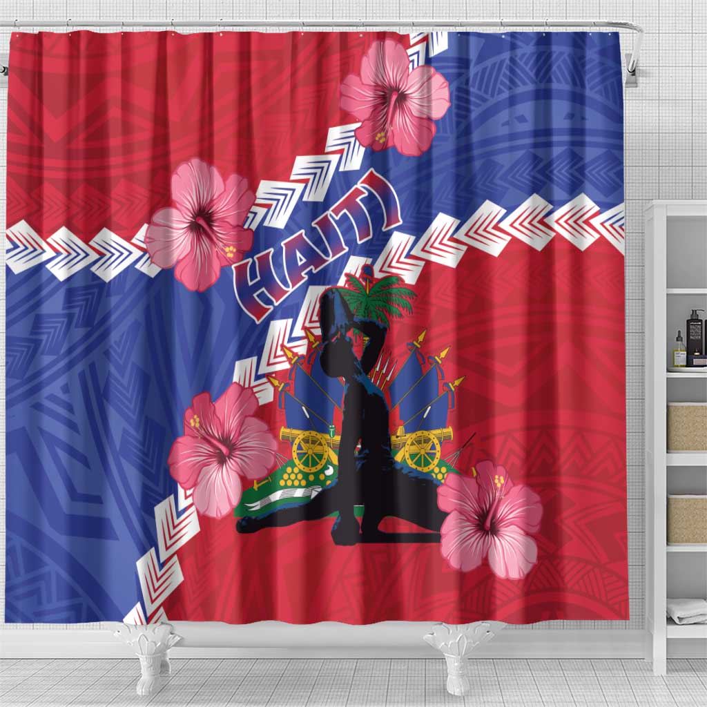 Haiti Shower Curtain Neg Maron Polynesian LT15