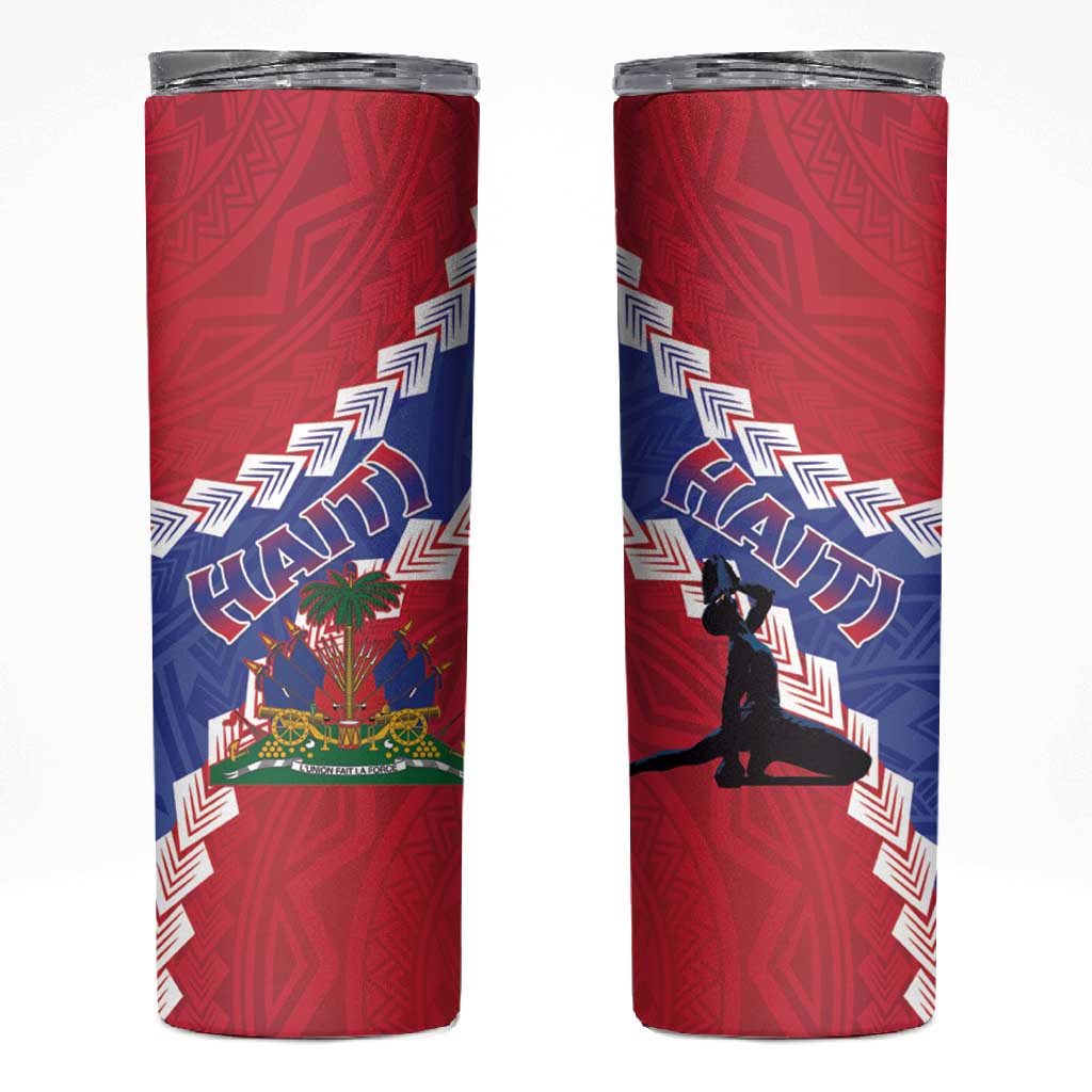 Haiti Neg Maron Skinny Tumbler Coat Of Arms - Hisbicus Polynesian LT15