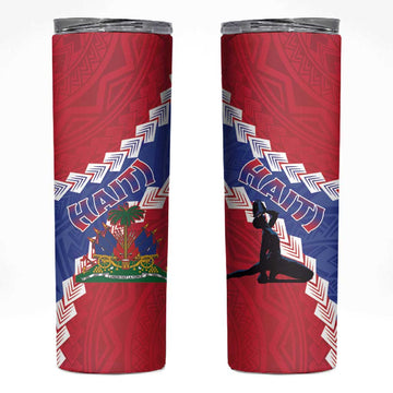 Haiti Neg Maron Skinny Tumbler Coat Of Arms - Hisbicus Polynesian LT15