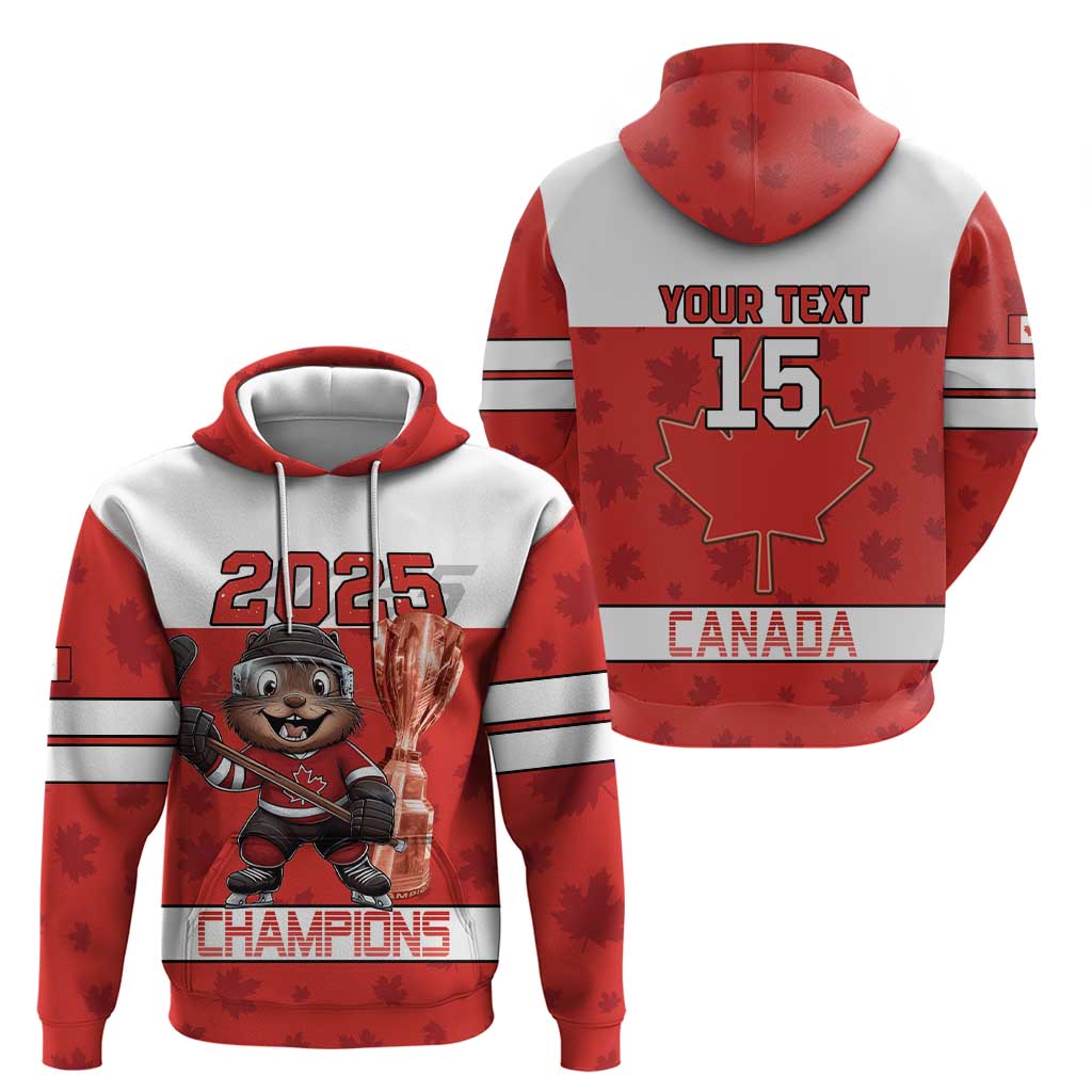 Custom Canada Ice Hockey Hoodie Beaver Mascot With Champions Trophy LT15