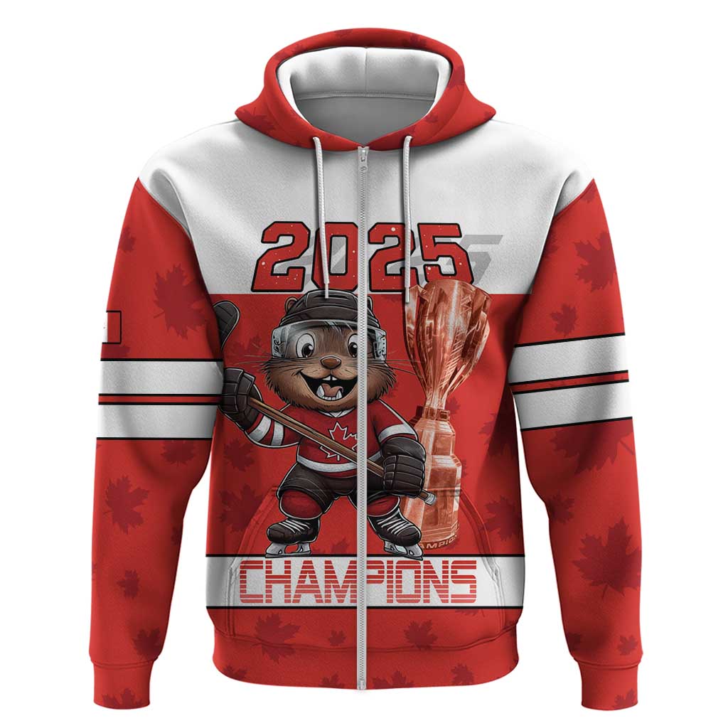 Custom Canada Ice Hockey Hoodie Beaver Mascot With Champions Trophy LT15