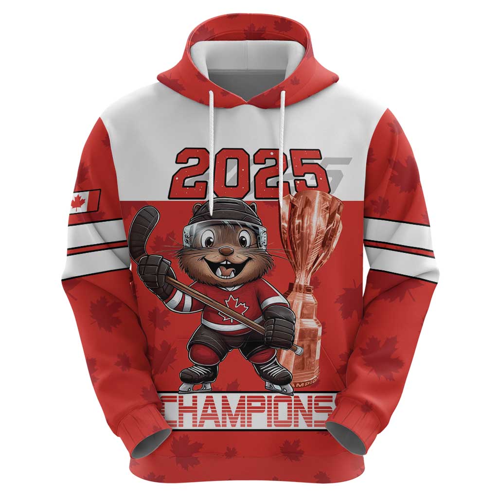 Custom Canada Ice Hockey Hoodie Beaver Mascot With Champions Trophy LT15