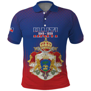 Personalized Second Empire of Haiti 1849-1859 Polo Shirt Imperial Coat Of Arms Flag Style LT15