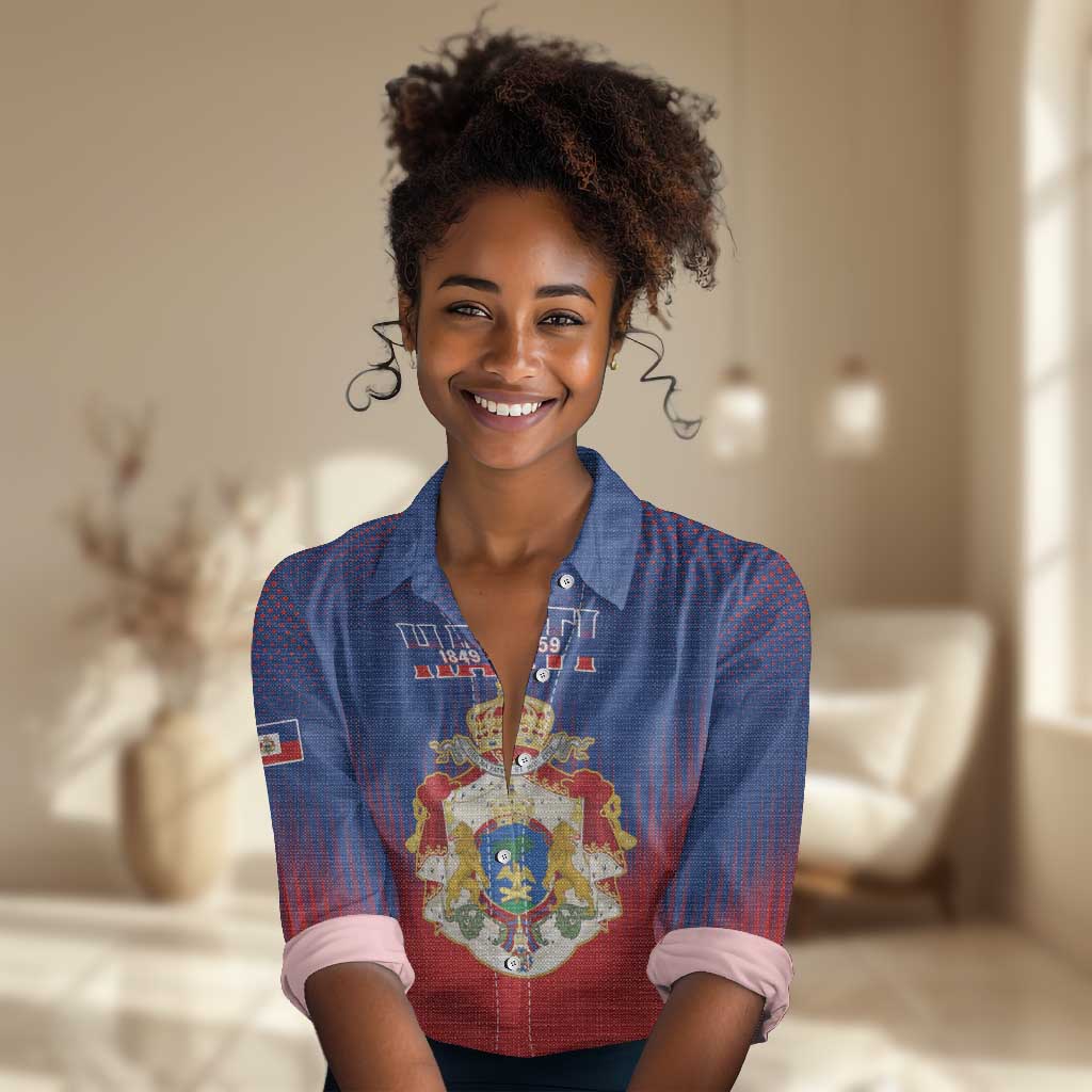 Personalized Anpi an Ayiti Women Casual Shirt Imperial Coat Of Arms Flag Style LT15