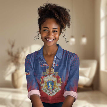 Personalized Anpi an Ayiti Women Casual Shirt Imperial Coat Of Arms Flag Style LT15