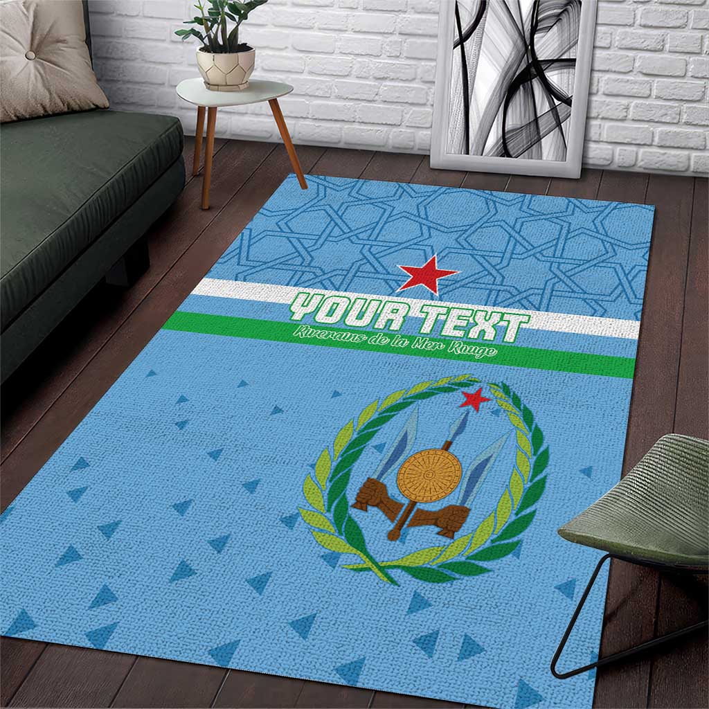 Custom Djibouti Football Area Rug Go Champions LT15