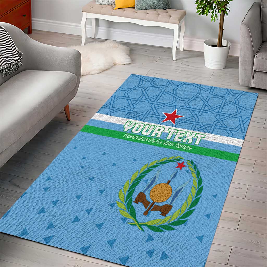 Custom Djibouti Football Area Rug Go Champions LT15