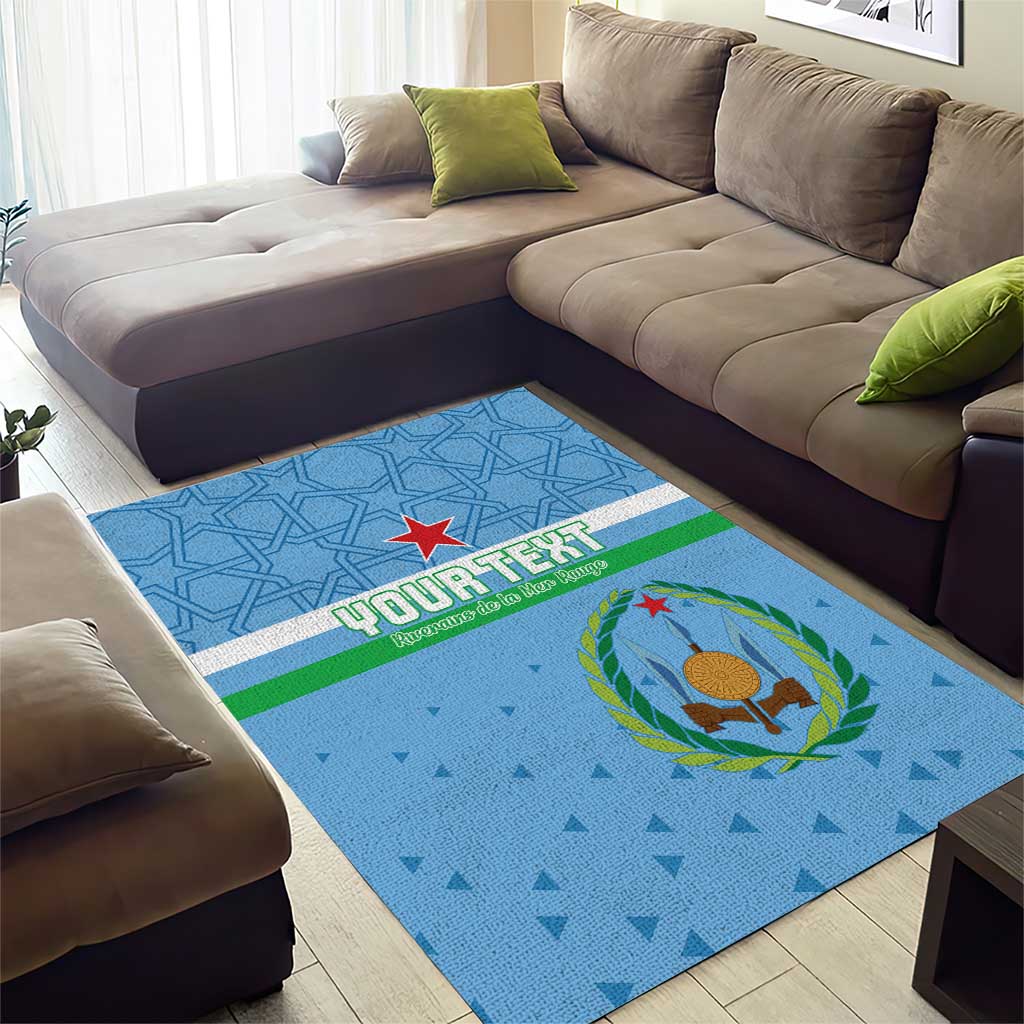 Custom Djibouti Football Area Rug Go Champions LT15