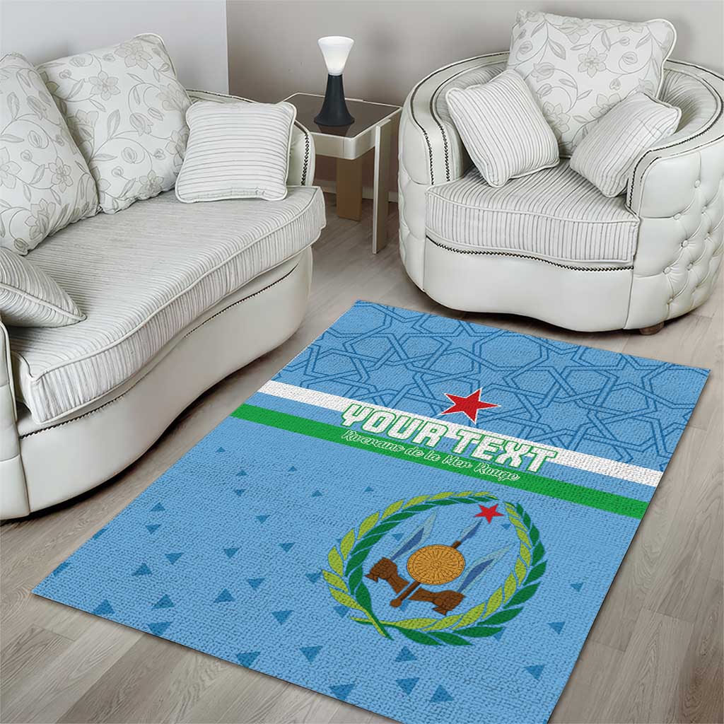 Custom Djibouti Football Area Rug Go Champions LT15