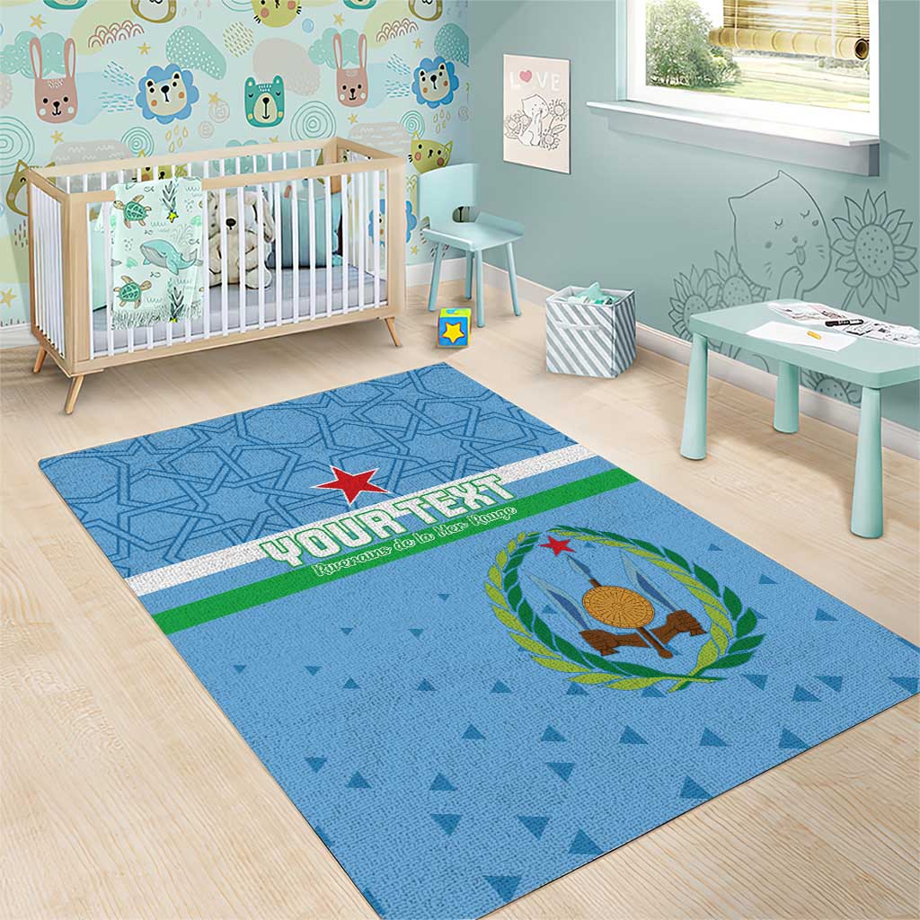 Custom Djibouti Football Area Rug Go Champions LT15