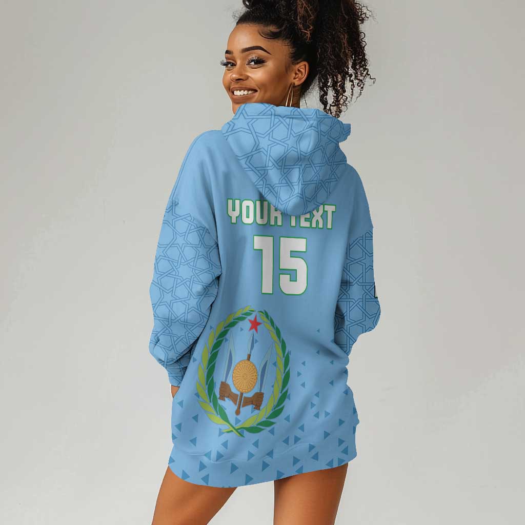 Custom Djibouti Football Hoodie Dress Go Champions LT15