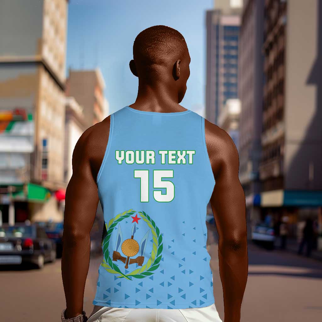 Custom Djibouti Football Men Tank Top Go Champions LT15
