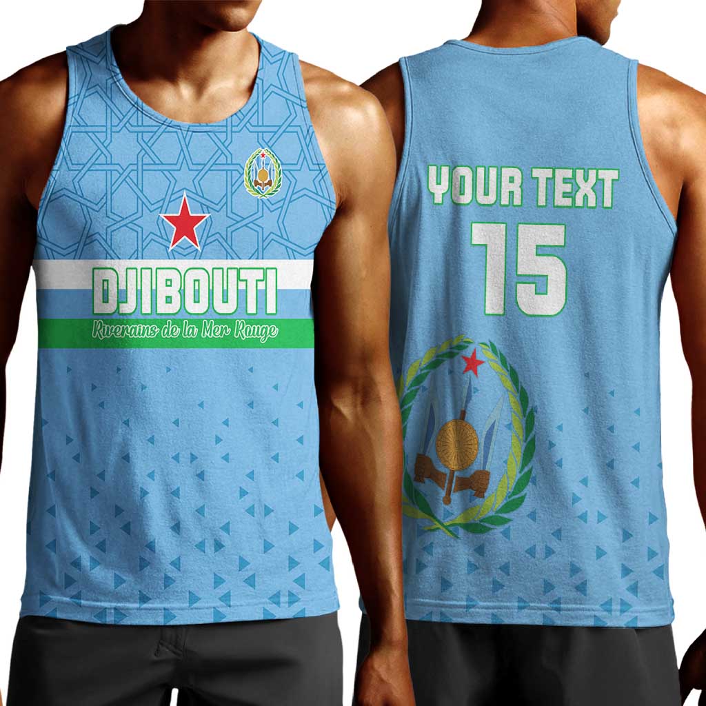 Custom Djibouti Football Men Tank Top Go Champions LT15