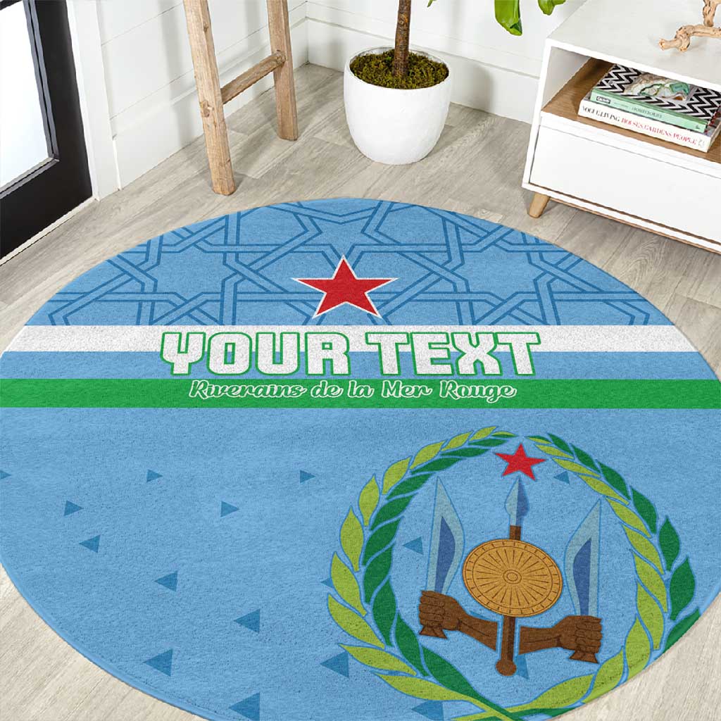 Custom Djibouti Football Round Carpet Go Champions LT15