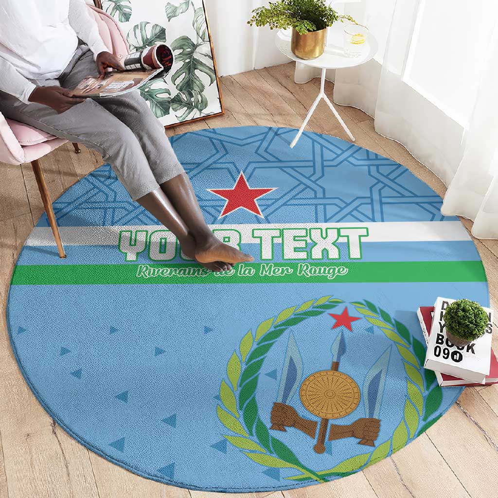 Custom Djibouti Football Round Carpet Go Champions LT15