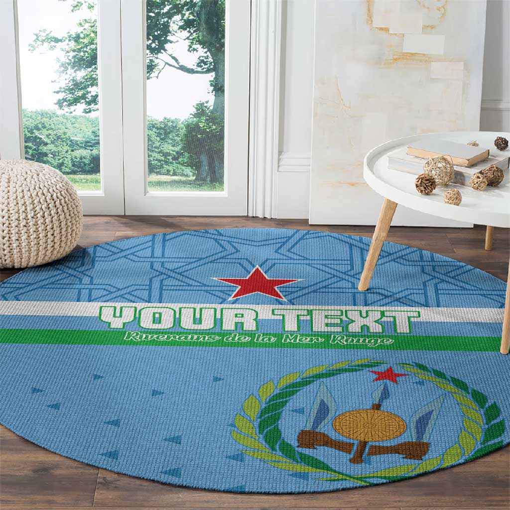 Custom Djibouti Football Round Carpet Go Champions LT15